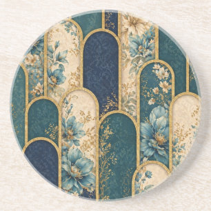 Eleganter Art Deco runder Getränkeuntersetzer