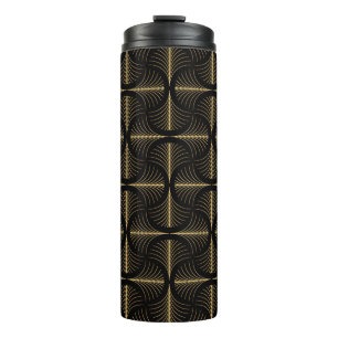 Eleganter Art-Déco-Stil, nahtlos wiederholt Muster Thermosbecher