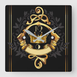 Eleganter Art Deko personalisiert Quadratische Wanduhr