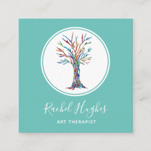 Eleganter Art Therapist Tree Quadratische Visitenkarte