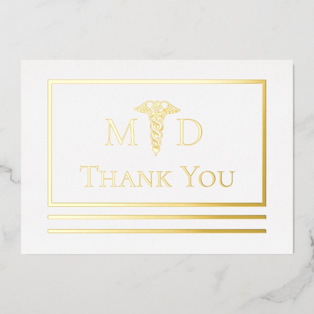 Eleganter Arzt MD Vielen Dank Postkarte (Vorderseite)