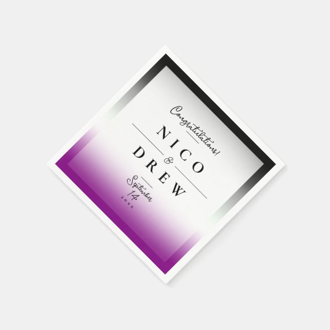 Eleganter asexueller Hochzeitstag Serviette (Ecke)