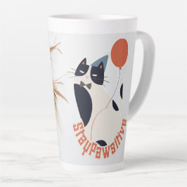 Eleganter Aufenthalt Pawsitive Smoking-Katze Hoher Milchtasse