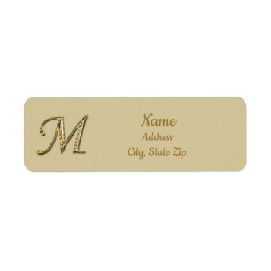 Eleganter, ausgefeilter Goldbrief M Monogram