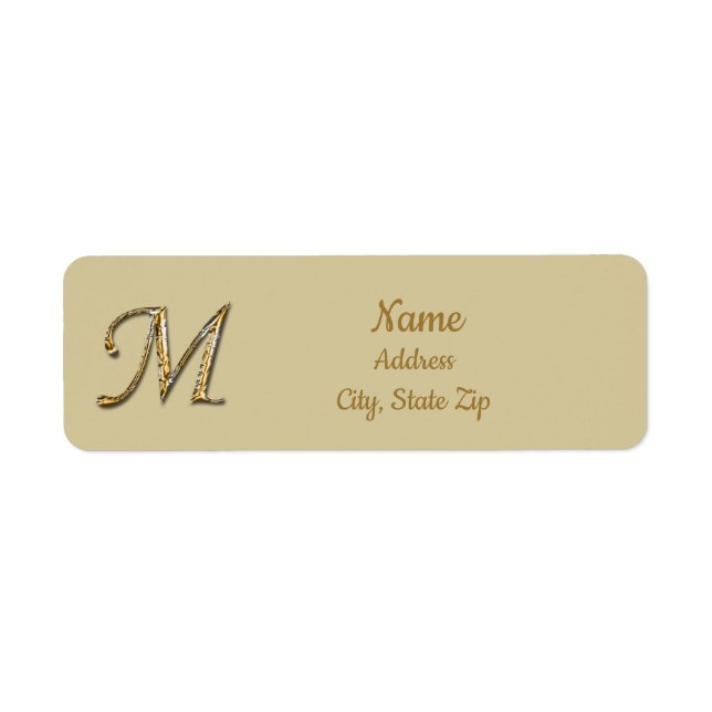 Eleganter, ausgefeilter Goldbrief M Monogram (Vorne)