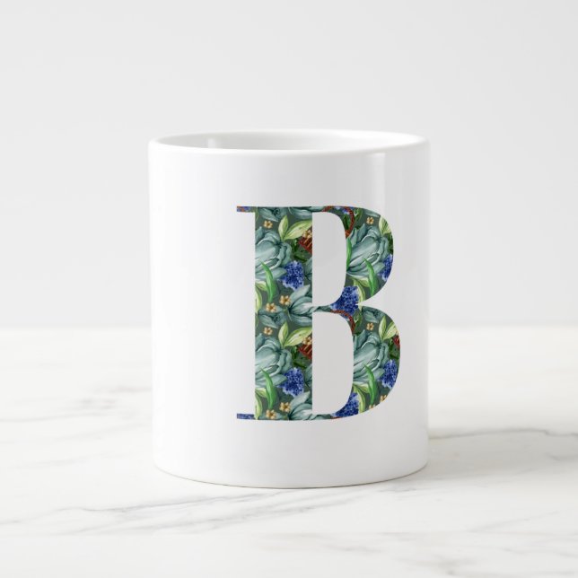 Eleganter B Alphabet Design Cup Jumbo-Tasse (Vorderseite)
