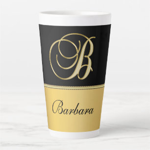 Eleganter "B" Monogramm Personalisierter Name Schw Milchtasse