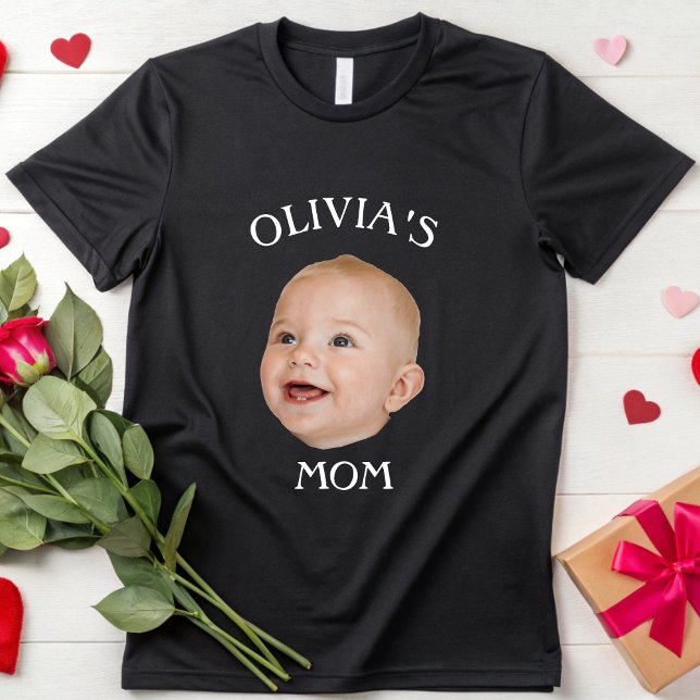 Eleganter Baby Face Personalisiert Child Foto Mama T-Shirt (Von Creator hochgeladen)