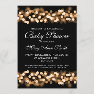 Eleganter Babyparty-Goldhollywood-Zauber Einladung