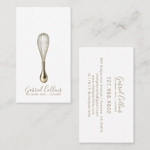 Eleganter Baker Caterer Gold Schneebesen Visitenkarte