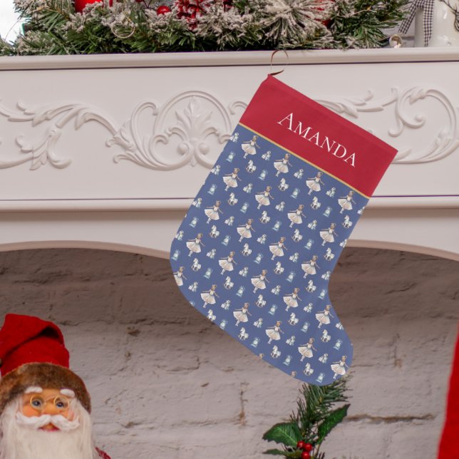 Eleganter Ballerina Muster Niedlicher Weihnachtsfe Großer Weihnachtsstrumpf (Von Creator hochgeladen)