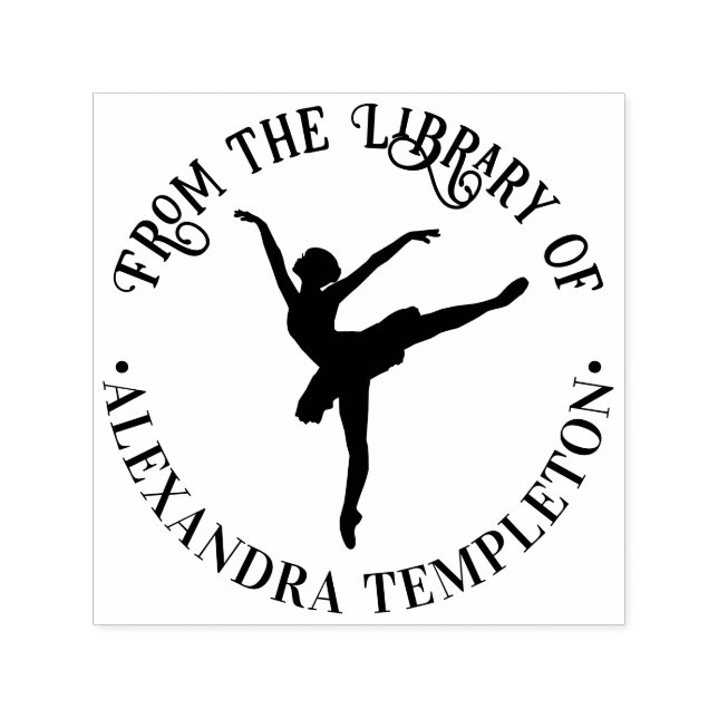 Eleganter Balletttänzer auf Pointe #2 Library Book Permastempel (Design)