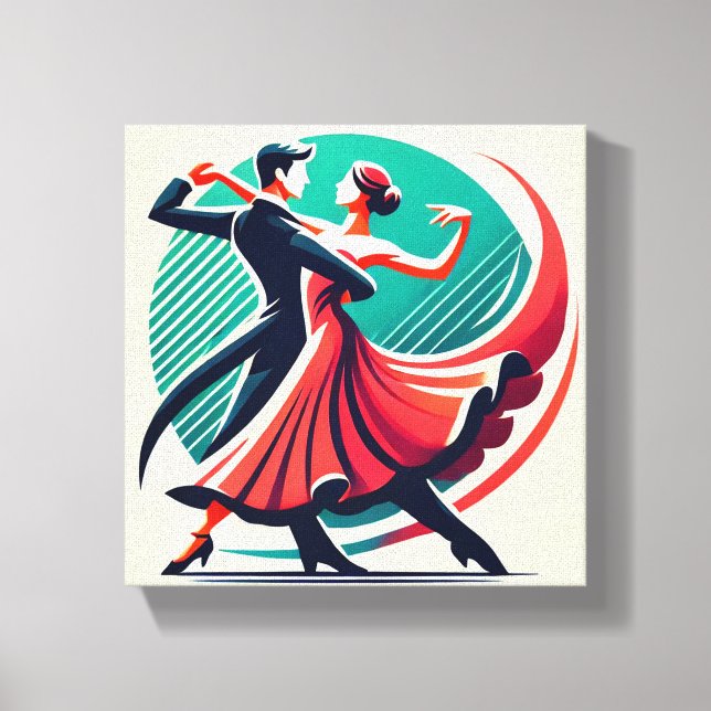 Eleganter Ballroom Dance - Stilvolles Art Poster Leinwanddruck (Vorderseite)