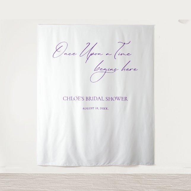 Eleganter Banner für Minimalistische Hochzeiten Wandteppich (Vorderseite)