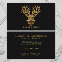 Eleganter Barbier Shop Goldhirsch Barbierstangen