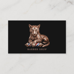Eleganter Barbier Shop Roségold-Panther-Barbiersta Visitenkarte
