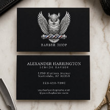 Eleganter Barbier Shop Silber-Eule-Barbierstange 