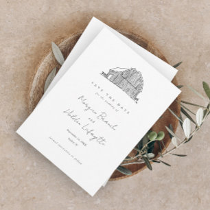 Eleganter Barn Black and White Rustic Wedding Save The Date