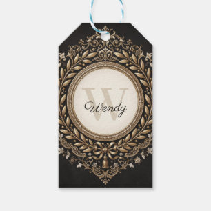 Eleganter Barock-Goldrahmen mit individuellem Name Geschenkanhänger