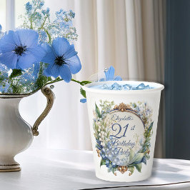 Eleganter barocker Blumenrahmen 21. Geburtstag Par Pappbecher