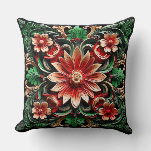 Eleganter Barocker Blumenreicher Künstlerischer St Kissen