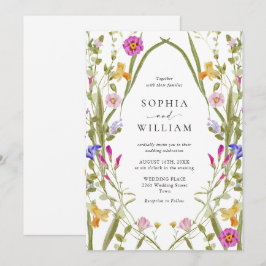 Eleganter Barockgarten Hochzeit der Blumen Einladung