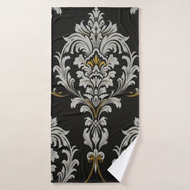 Eleganter Baroque Damask Badehandtuch (Badehandtuch)