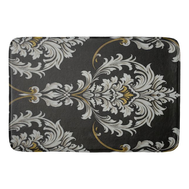 Eleganter Baroque Damask Badematte (Vorderseite)