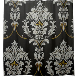 Eleganter Baroque Damask Duschvorhang
