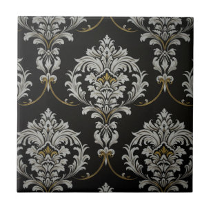 Eleganter Baroque Damask Fliese