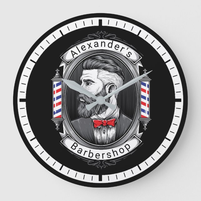 Eleganter Barting Man Thin Frame Große Wanduhr (Vorderseite)