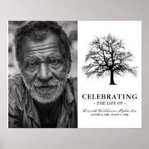 Eleganter Baum Trauererinnerungsfoto Poster