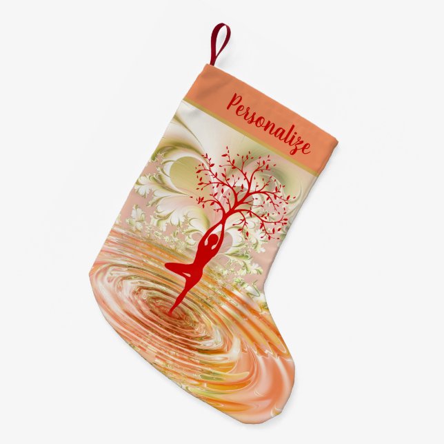 Eleganter Baum von Life Zen Yoga Kleiner Weihnachtsstrumpf (Vorderansicht (hängend))