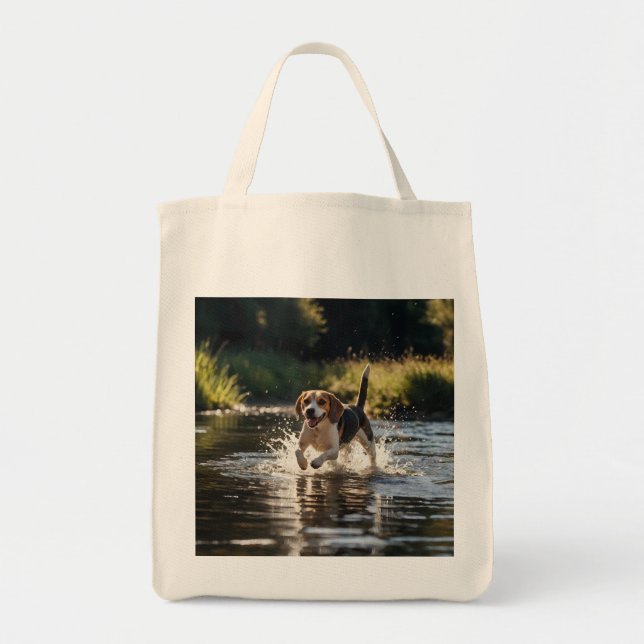 Eleganter Beagle Lebensmittelgeschäft Tasche (Vorne)