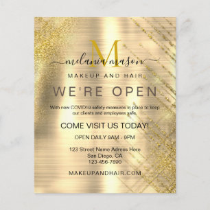 Eleganter Beauty Metallic Gold Funkelnd Glitzer Fl Flyer