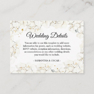 Eleganter Beauty White Orchids Rahmen Begleitkarte