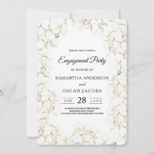 Eleganter Beauty White Orchids Rahmen Einladung