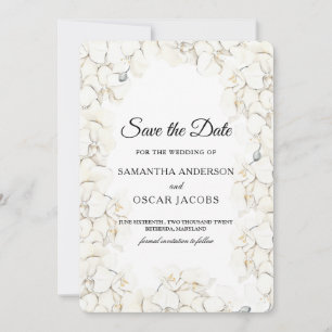 Eleganter Beauty White Orchids Rahmen Save The Date