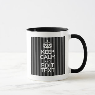 Eleganter BEHALT von CALM und Text auf schwarzen S Tasse
