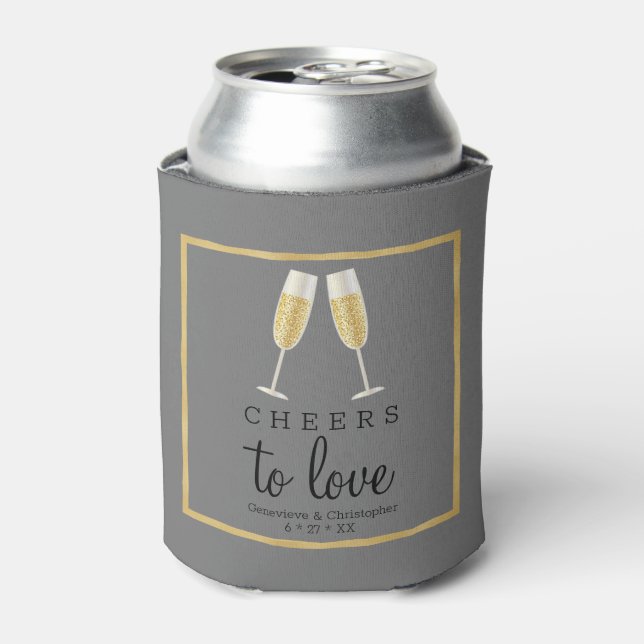 Eleganter Beifall zur Liebe Gold Wedding Champagne Dosenkühler (Kanne Vorderseite)