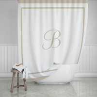 Eleganter Beige Border Script Monogram Letter