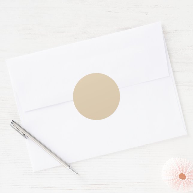 Eleganter Beige Classic Round Sticker (Umschlag)