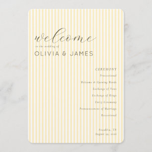 Eleganter Beige gestreifter Hochzeitsplan Programm