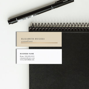 Eleganter Beige Imitate Gold Line Consultant Mini Visitenkarte