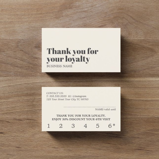 Eleganter Beige Lightgray Beauty Bold Salon Treuekarte (Von Creator hochgeladen)