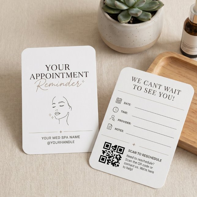 Eleganter Beige Minimal Med Spa Erinnerungs-QR-Cod (Von Creator hochgeladen)