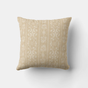 Eleganter Beige und Cream Floral Damask Kissen