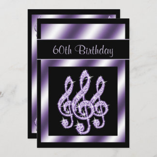 Eleganter, beleidigender Lilac Treble Clefs 60. Ge Einladung