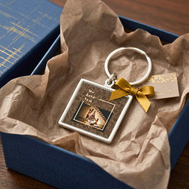 Eleganter, benutzerdefinierter Familientext für Fo Schlüsselanhänger