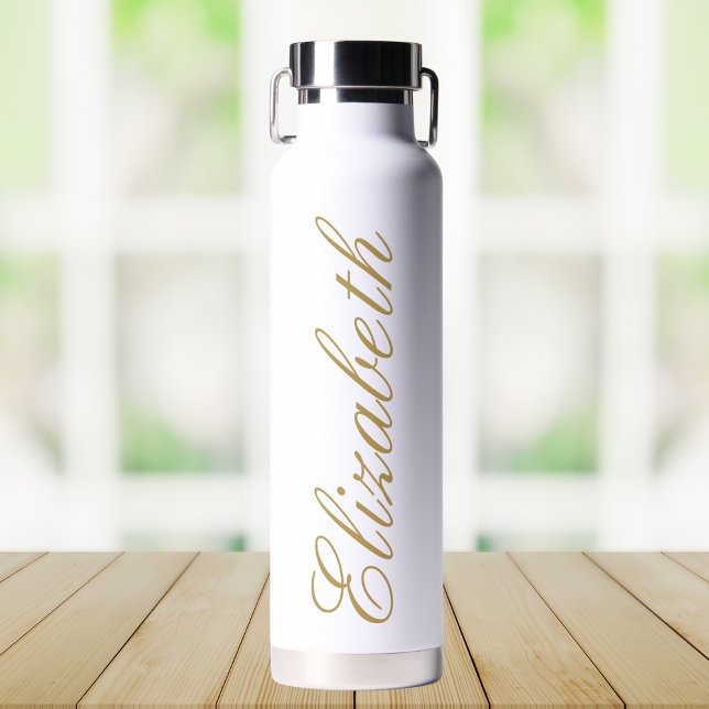 Eleganter, benutzerdefinierter Name für White und  Trinkflasche (Von Creator hochgeladen)